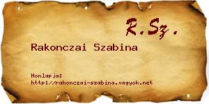 Rakonczai Szabina névjegykártya